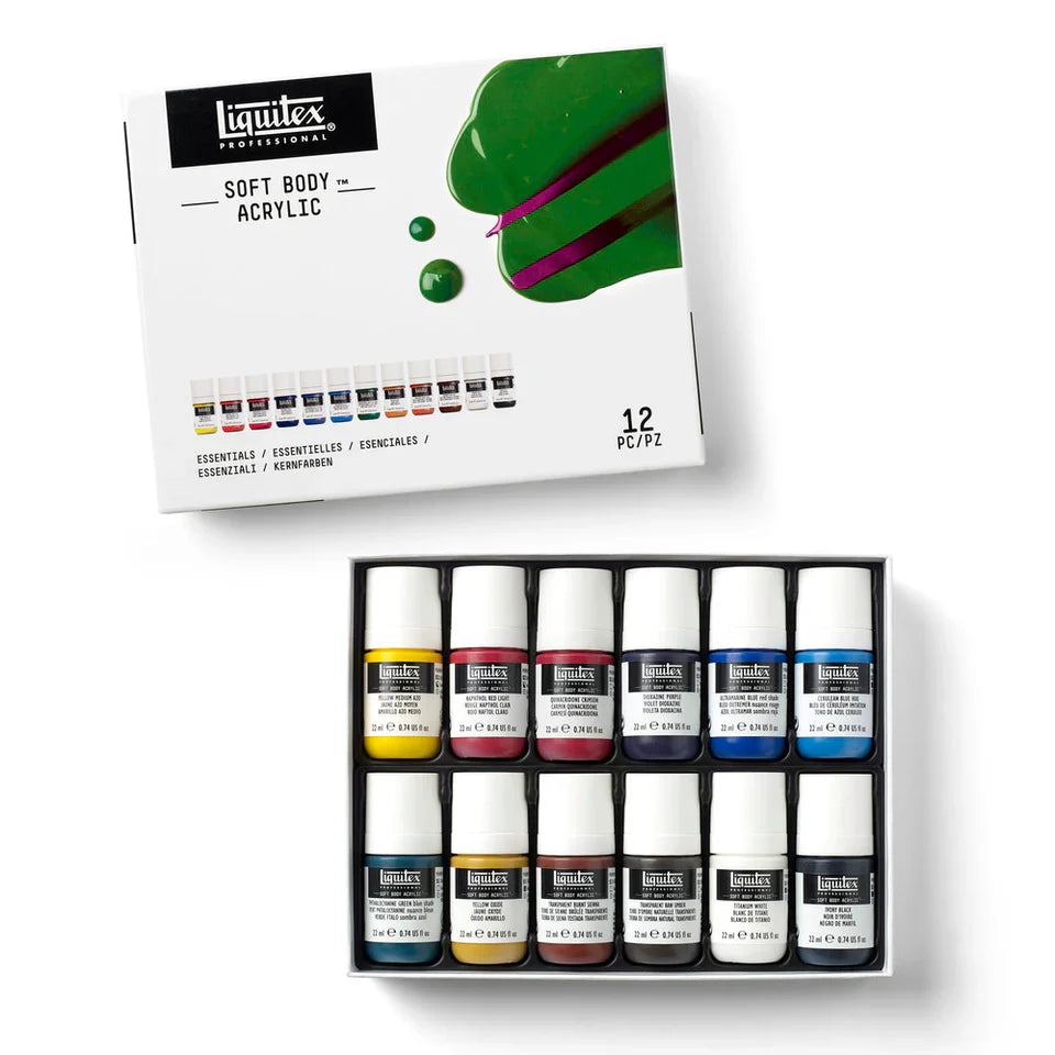 Soft Body Acrylic Paint - Essentials (12 colours)