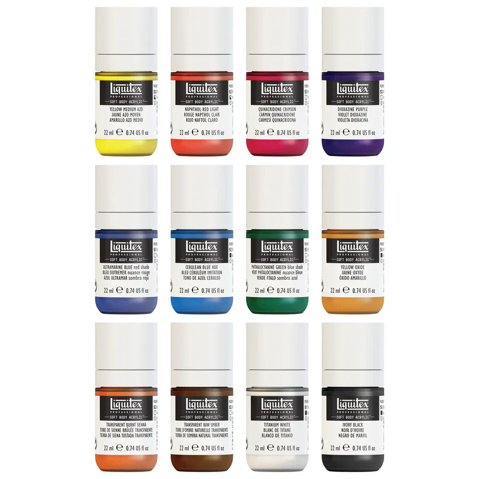 Soft Body Acrylic Paint - Essentials (12 colours)