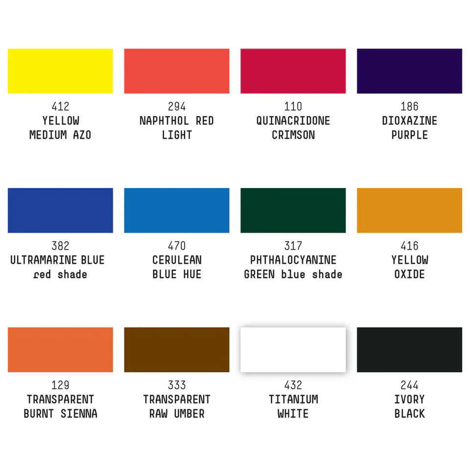 Soft Body Acrylic Paint - Essentials (12 colours)